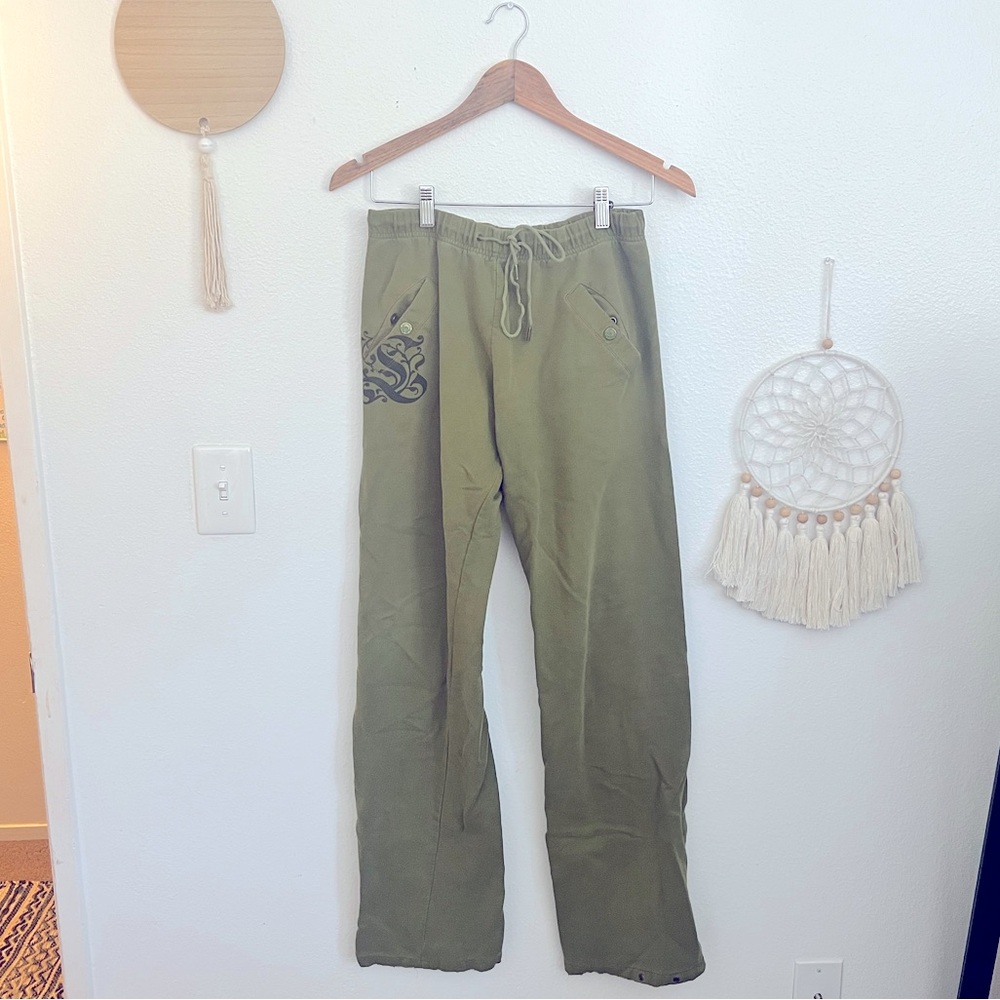 L.A.M.B. Olive Green Pants with Black Design